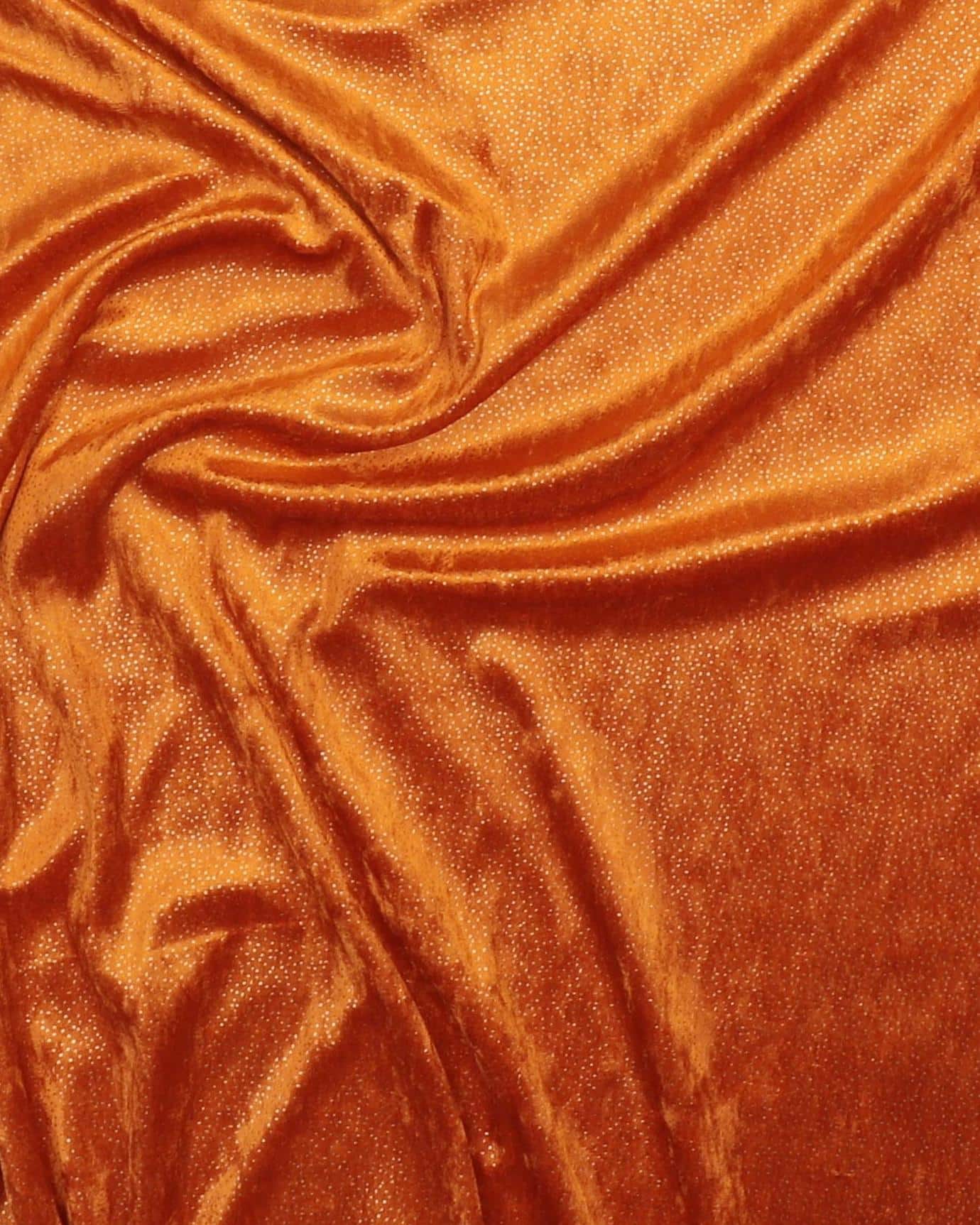 Orangegul m. guldprikker - Nervøs velour - 100% Polyester