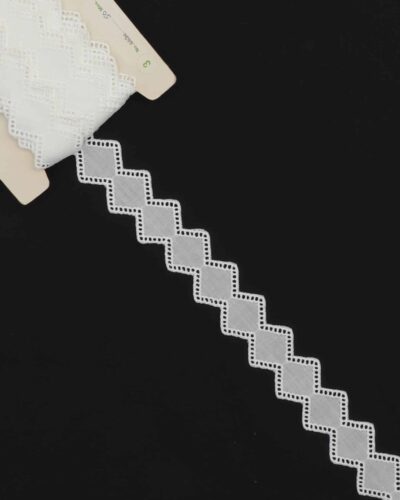 Feston, hvid - 3,5 cm