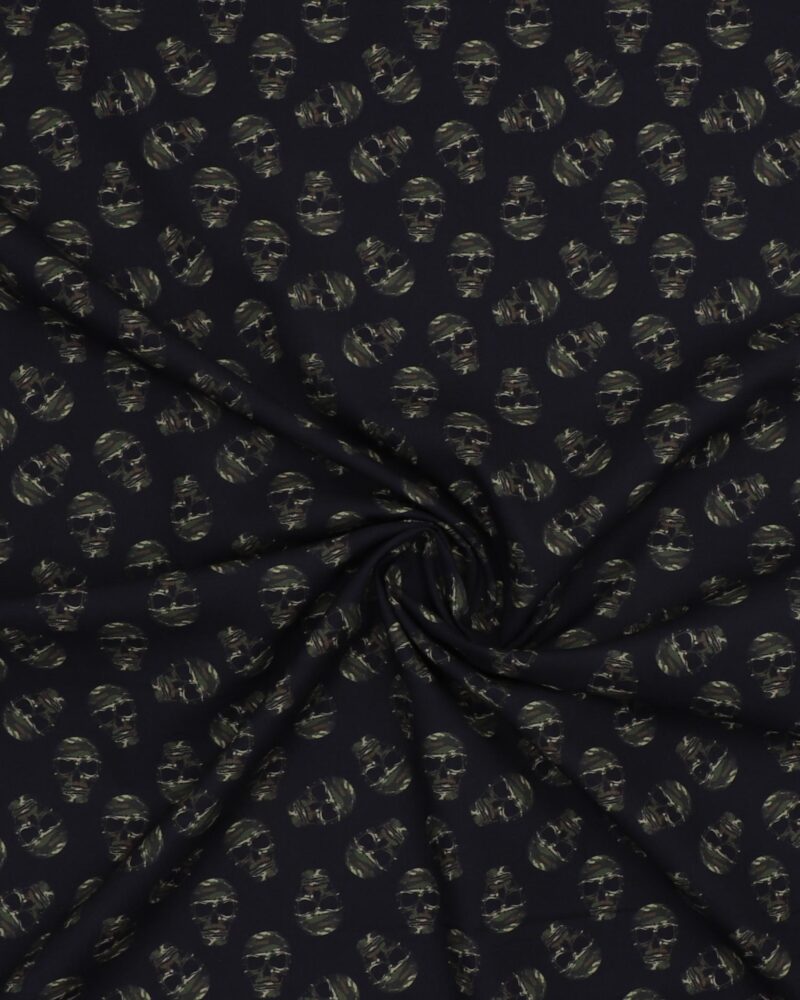 Camouflage dødningehoveder på sort - Bomuld - Image 3
