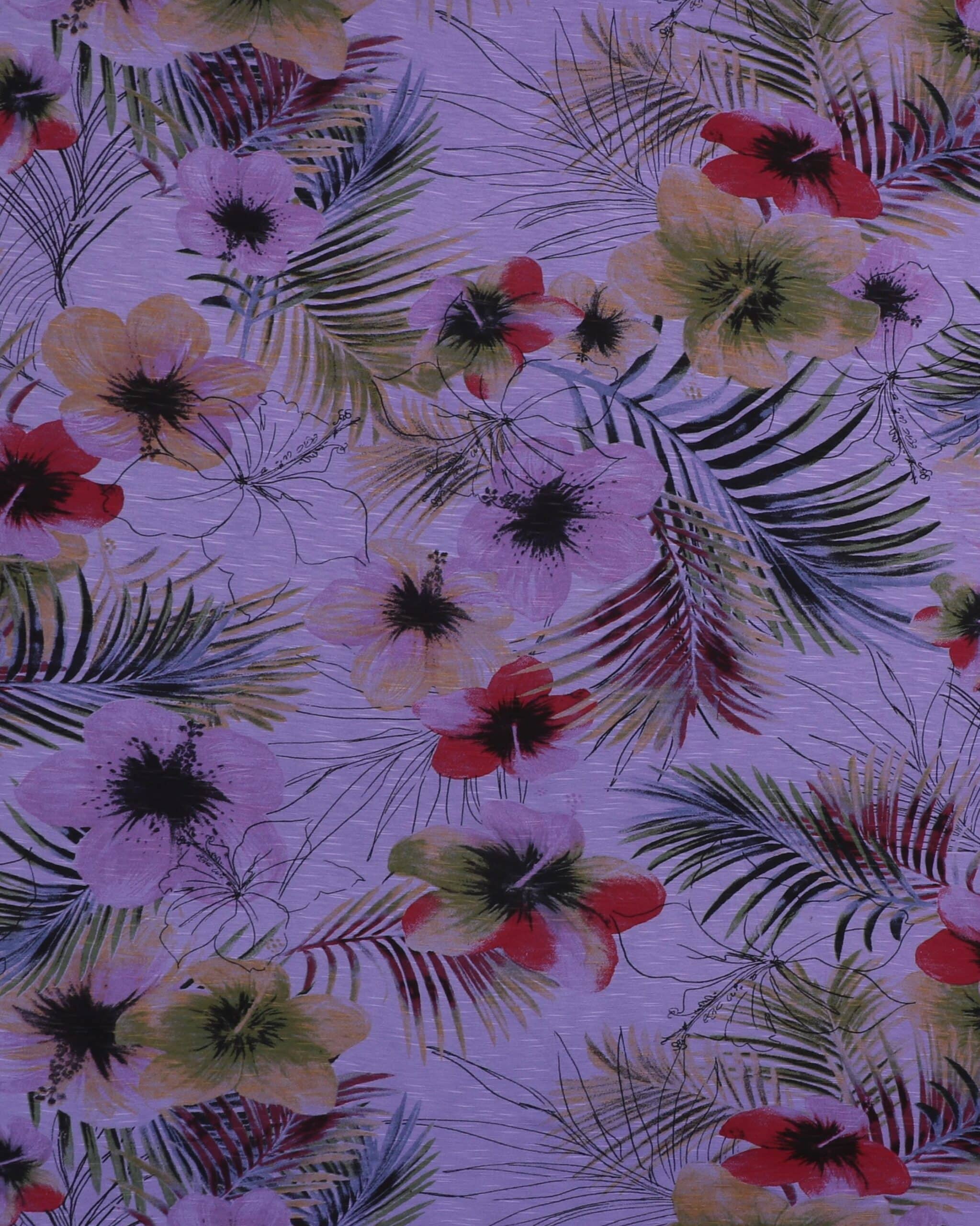 Lilla med blomster - Viskose jersey 3 Lilla med blomster - Viskose jersey