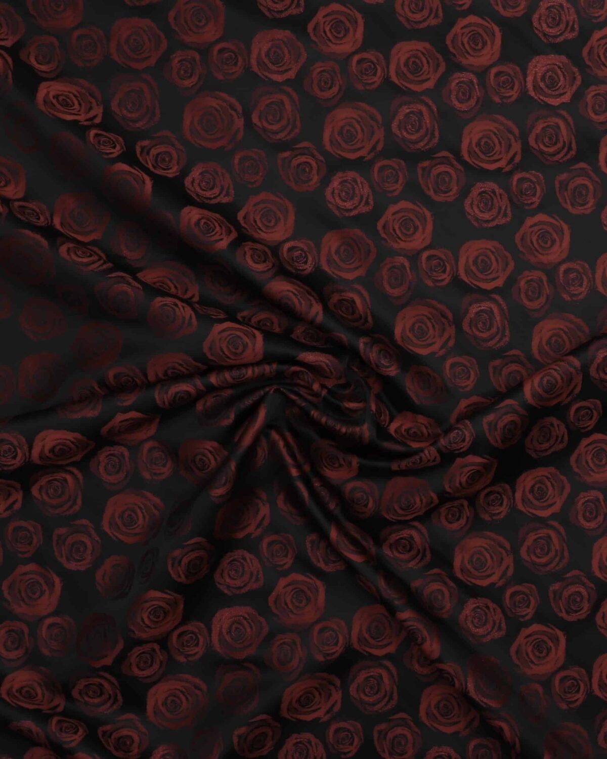 Sort m. chokoladebrune roser og lidt glimmer - Polyester - Billede 3