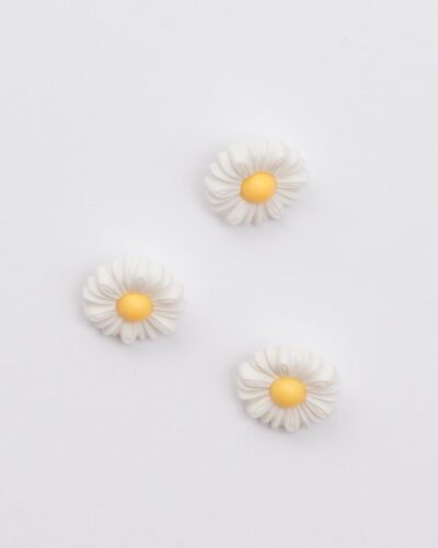 Øjeknap, hvid blomst - 18 mm