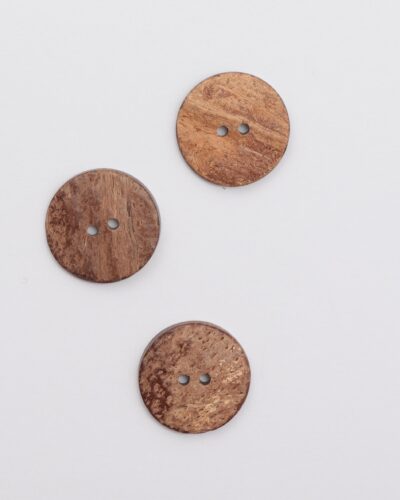 2 huls, brun m. struktur - 28 mm kokosknap