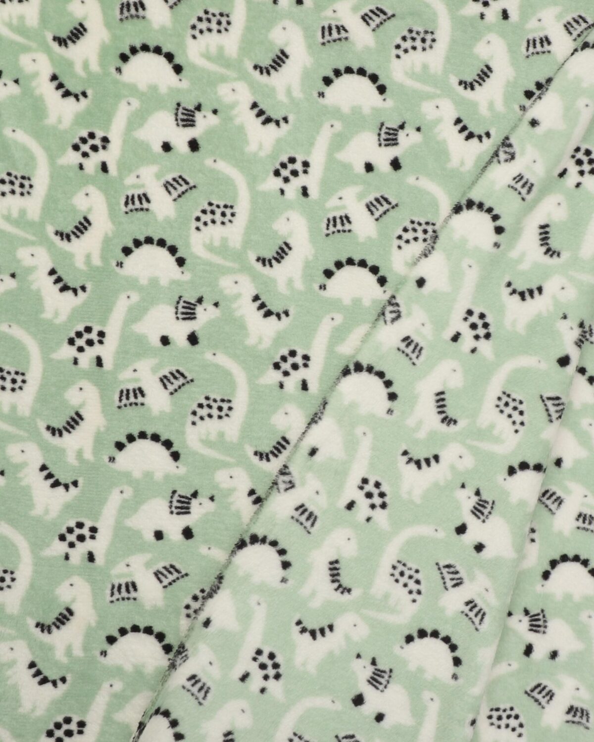 Lysegrøn med dinoer - Microfleece - Billede 3