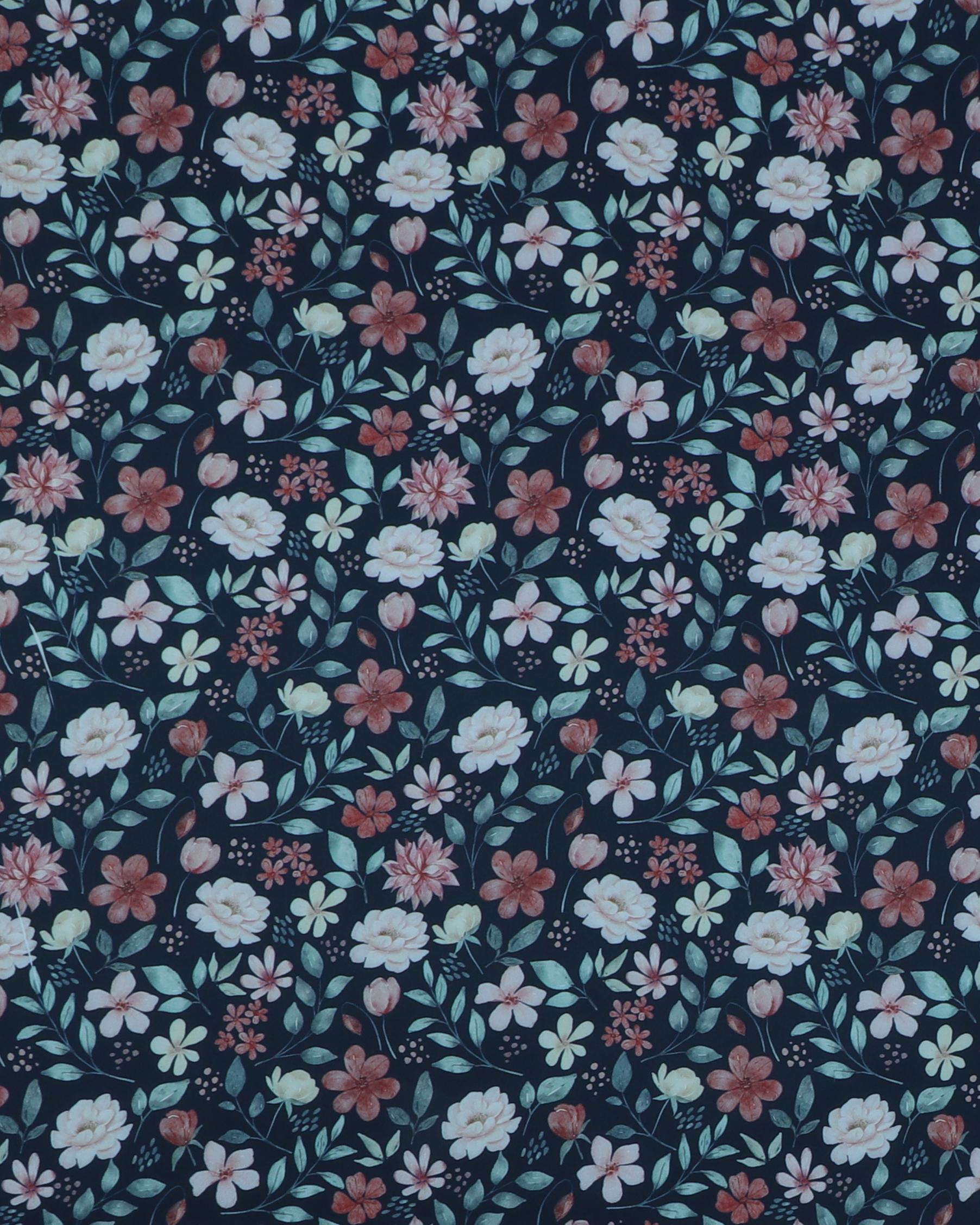 Blomster på mørkeblå - Softshell 3 Blomster på mørkeblå - Softshell