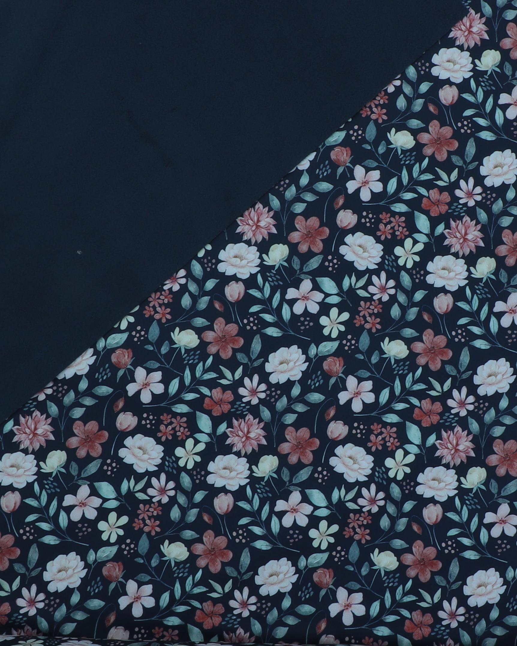 Blomster på mørkeblå - Softshell 5 Blomster på mørkeblå - Softshell - Billede 3