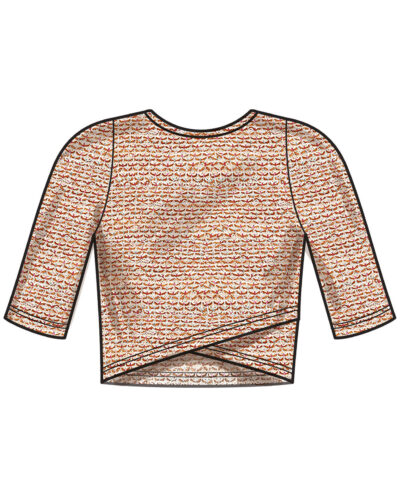 Kort bluse/top - str. 32-44 (kun til jersey/strikstof)