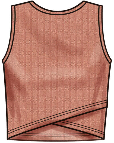 Kort bluse/top - str. 32-44 (kun til jersey/strikstof)