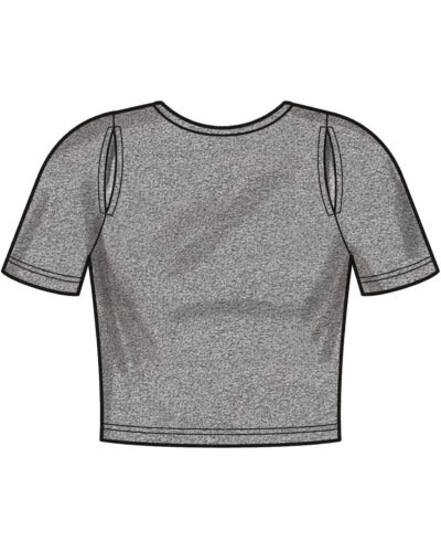 Kort bluse/top - str. 32-44 (kun til jersey/strikstof)