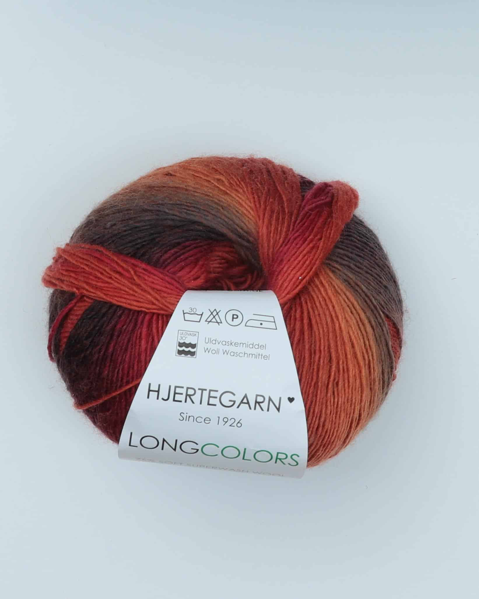 Longcolors fra Hjertegarn - fv. 17 - 25% Nylon, 75% Superwash uld