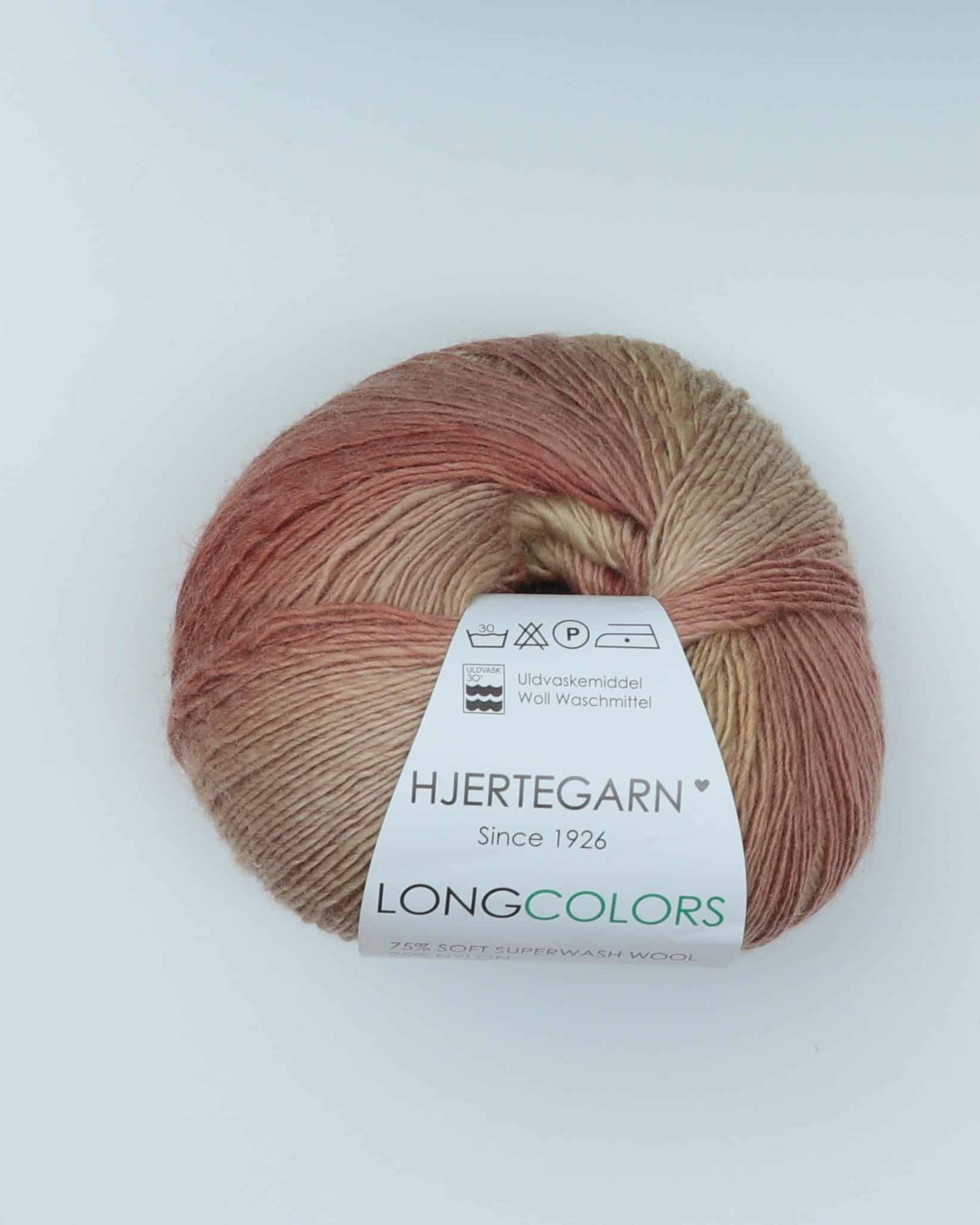 Longcolors fra Hjertegarn - fv. 30 - 25% Nylon, 75% Superwash uld