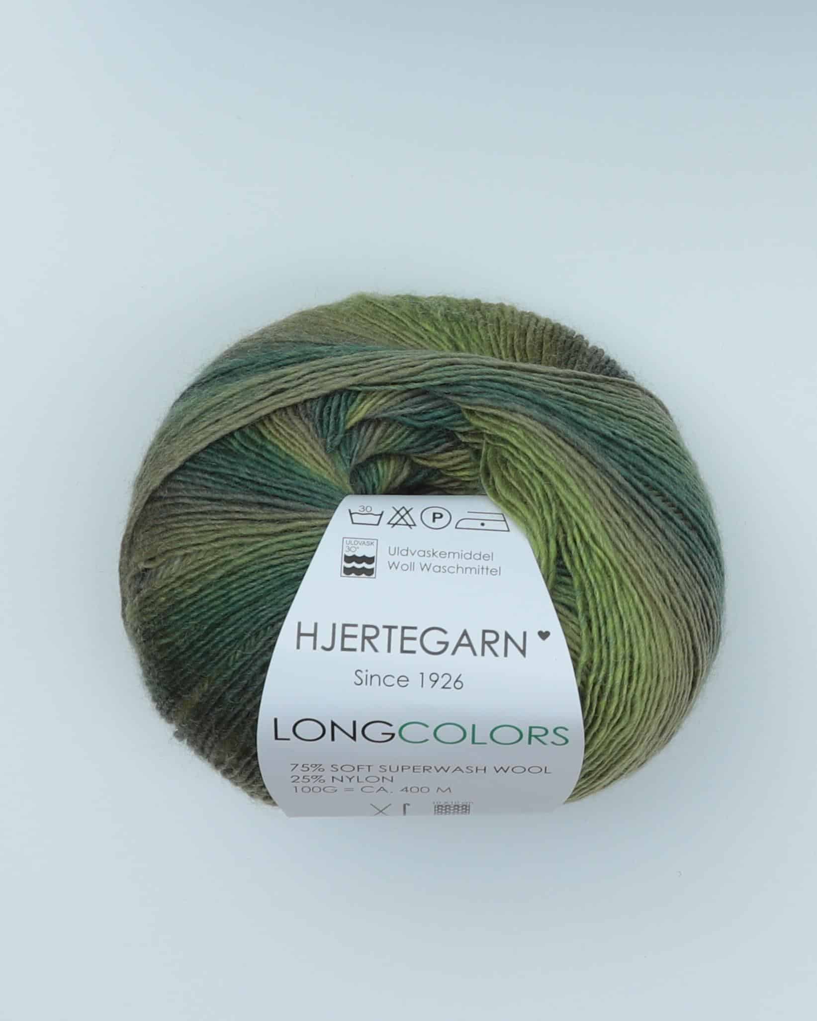 Longcolors fra Hjertegarn - fv. 600 - 25% Nylon, 75% Superwash uld