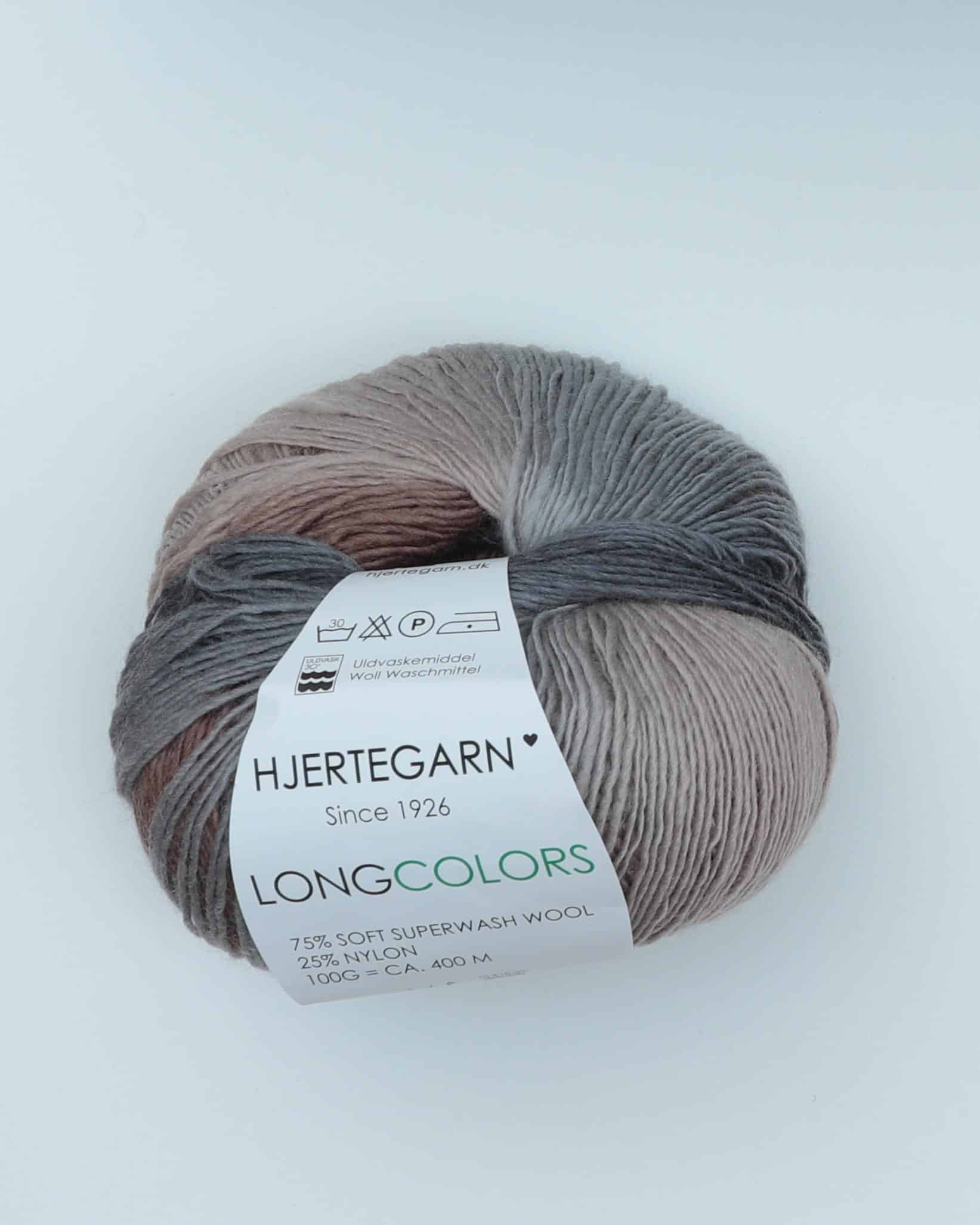 Longcolors fra Hjertegarn - fv. 605 - 25% Nylon, 75% Superwash uld