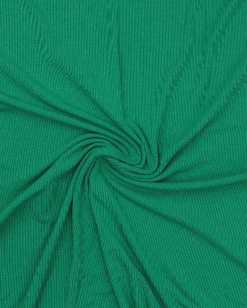 Riflet grøn - Polyester/viskose jersey