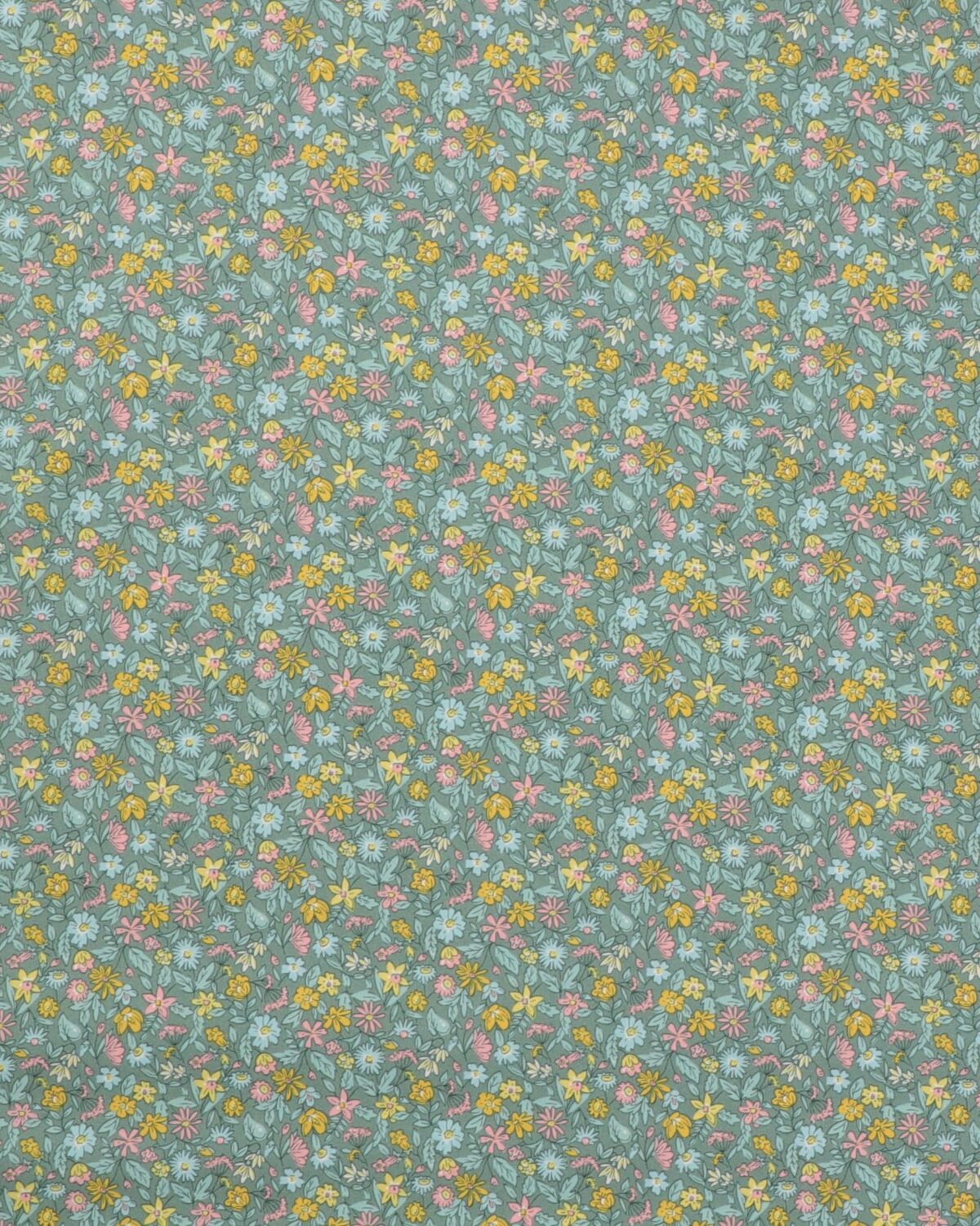 Morning meadow, blomster på vissengrøn - Liberty