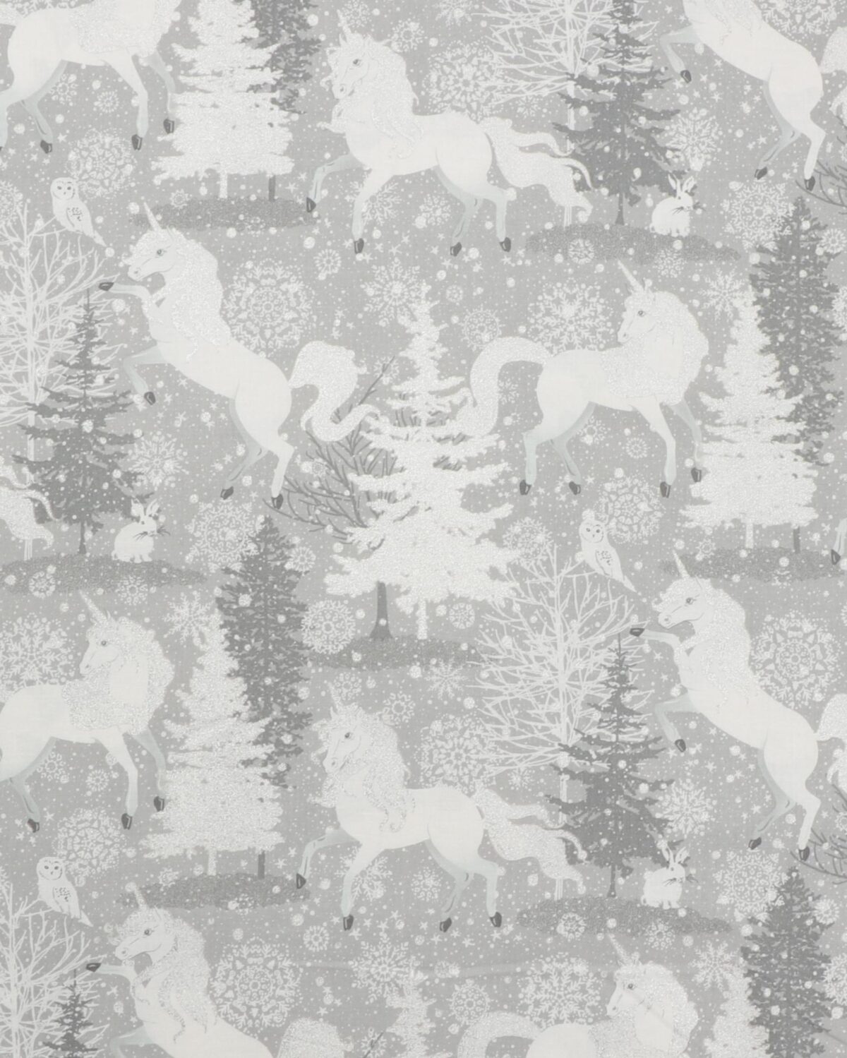 Enhjørning i vinterlandskab med glitter – Patchwork