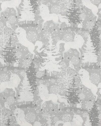 Enhjørning i vinterlandskab med glitter – Patchwork