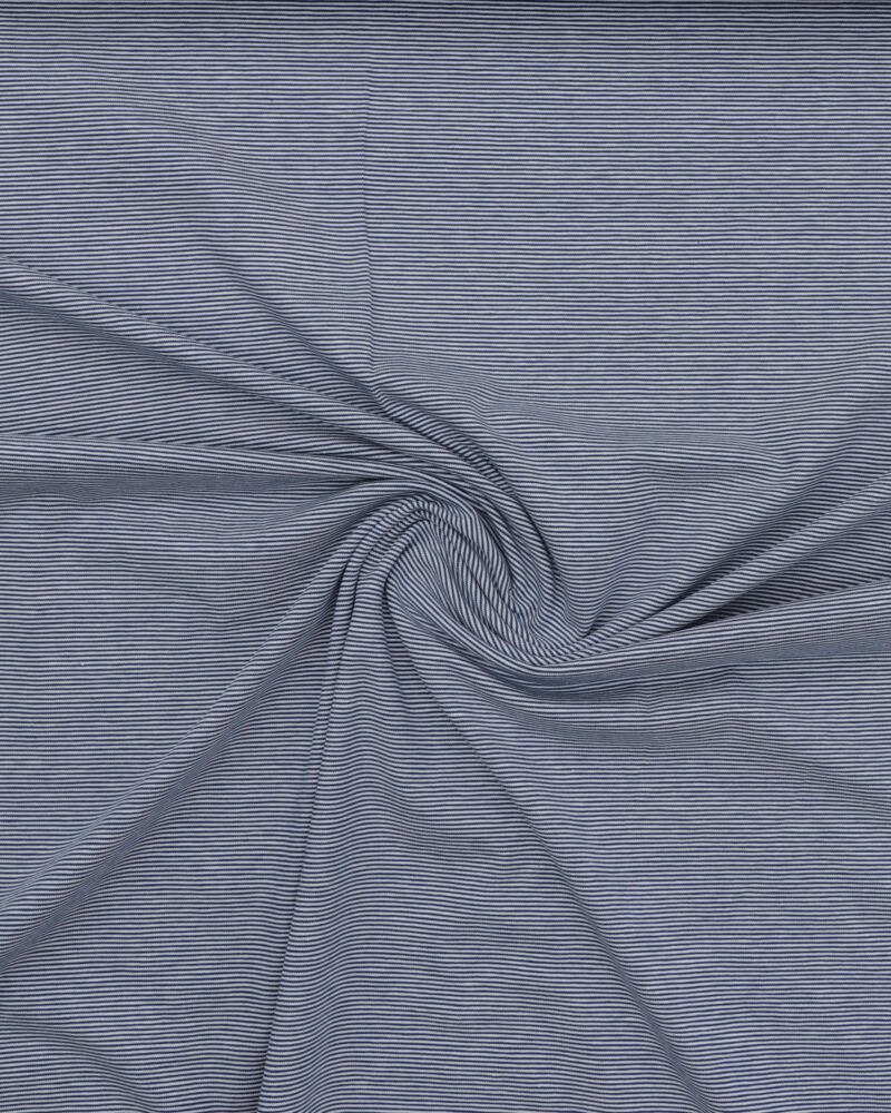 Smalle striber, mørkeblå/offwhite - Jersey