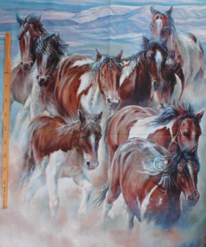 Wild and free, heste på prærien - Patchwork panel