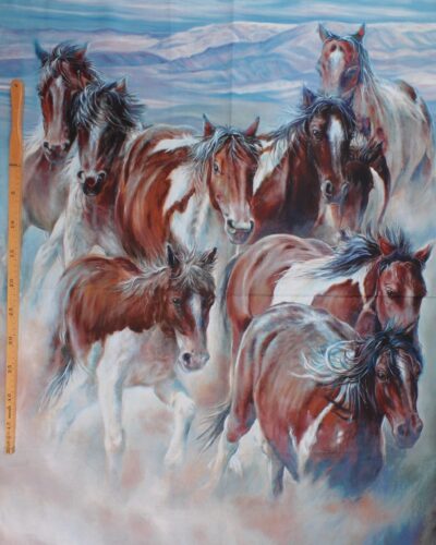 Wild and free, heste på prærien - Patchwork panel