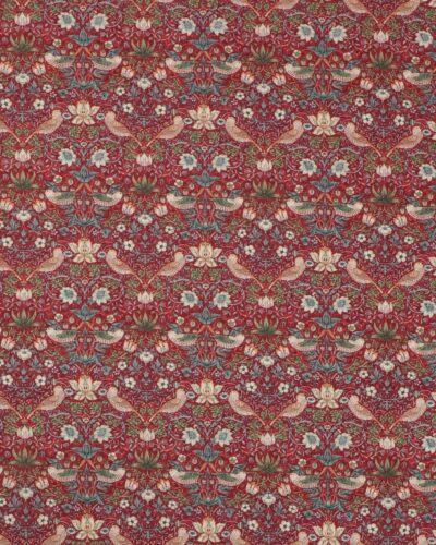 Mini Strawberry Thief, mørkerød - William Morris