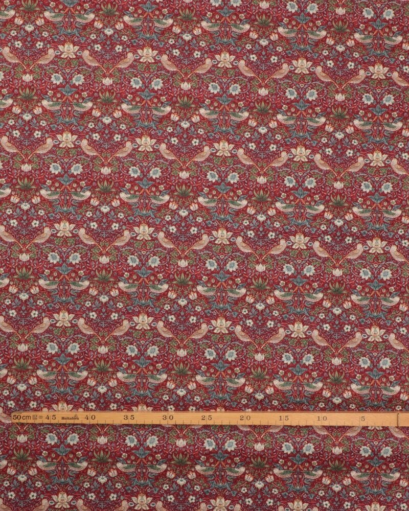 Mini Strawberry Thief, mørkerød - William Morris - Image 2