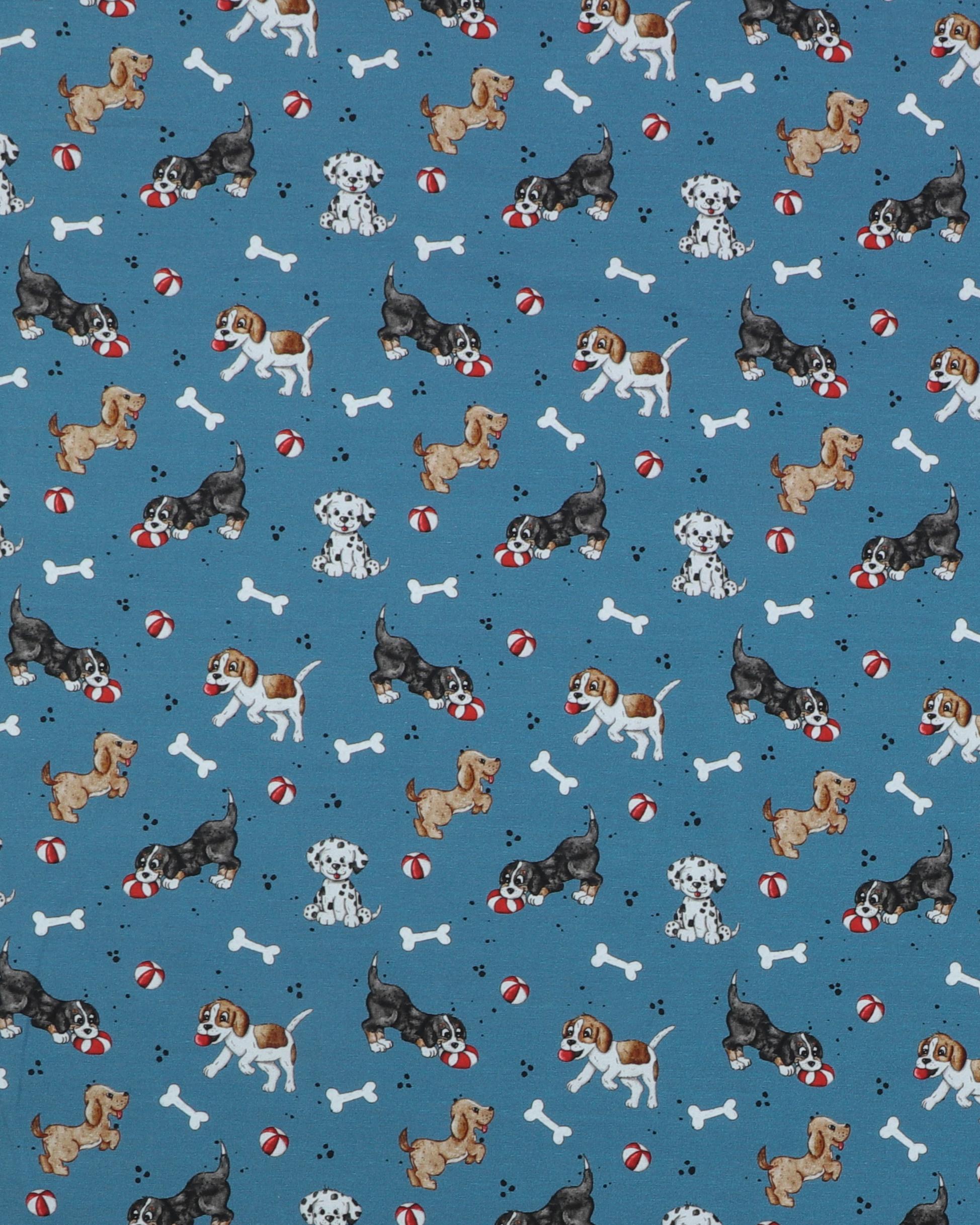 Hunde i leg på blå bund - Jersey 3 Hunde i leg på blå bund - Jersey