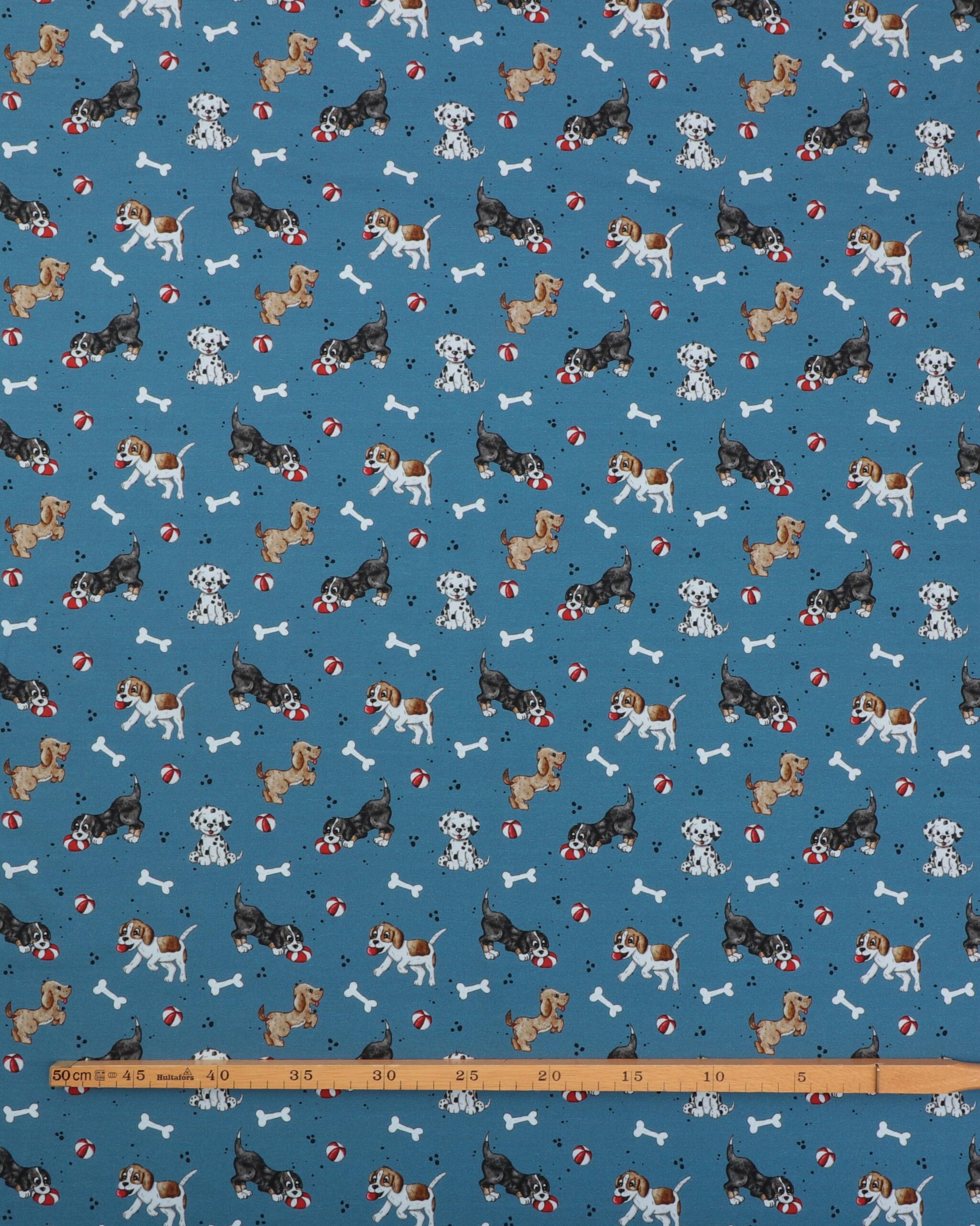 Hunde i leg på blå bund - Jersey 4 Hunde i leg på blå bund - Jersey - Billede 2