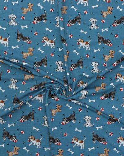 Hunde i leg på blå bund - Jersey 7 Hunde i leg på blå bund - Jersey