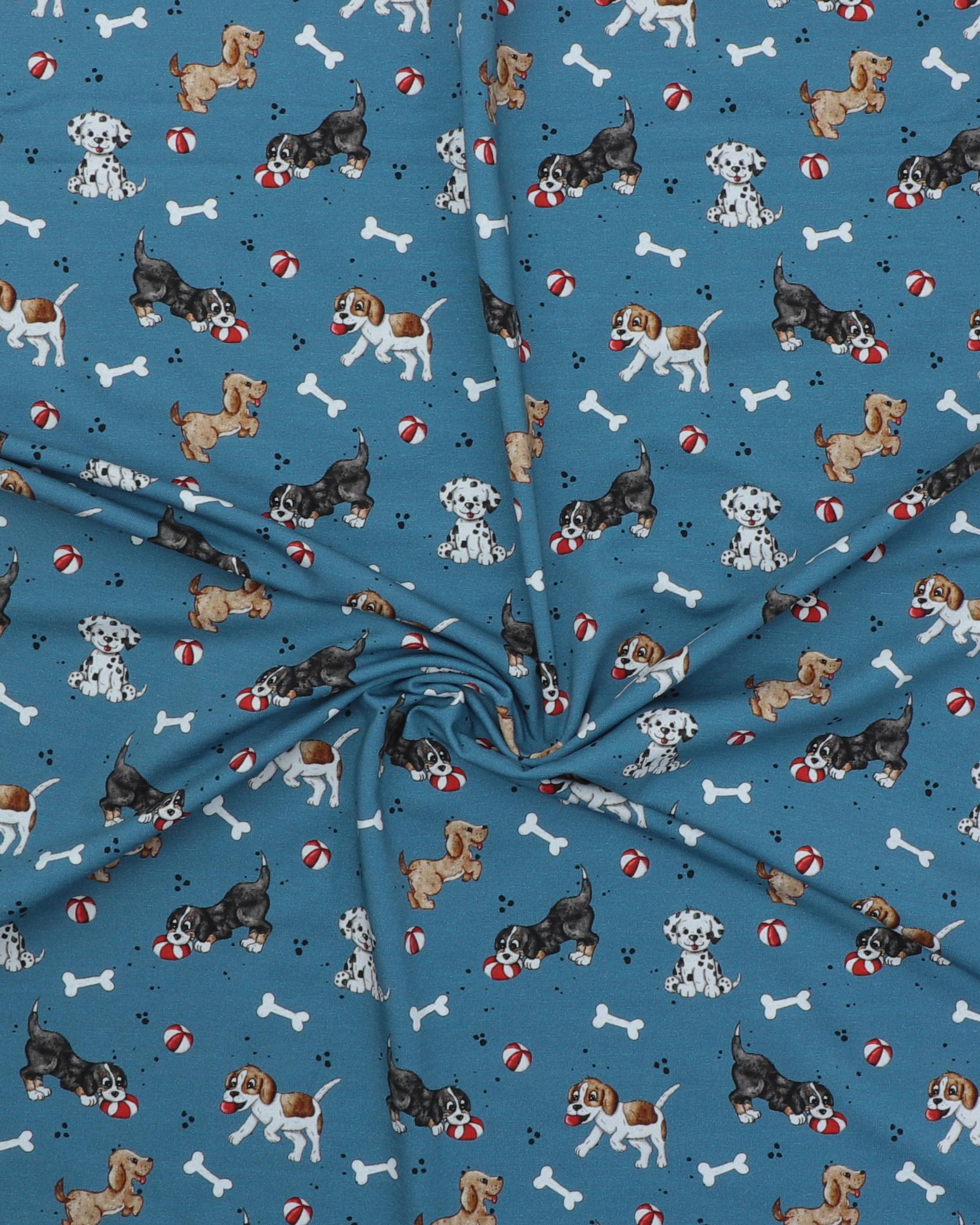 Hunde i leg på blå bund - Jersey 5 Hunde i leg på blå bund - Jersey - Billede 3
