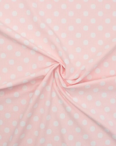 Lyserød med store hvide prikker - Bomuld 7 Lyserød med store hvide prikker - Bomuld
