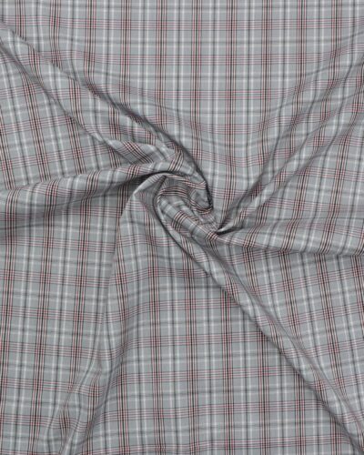 Tern grå/rød/hvid - Polyester/viskose m. stræk 7 Tern grå/rød/hvid - Polyester/viskose m. stræk