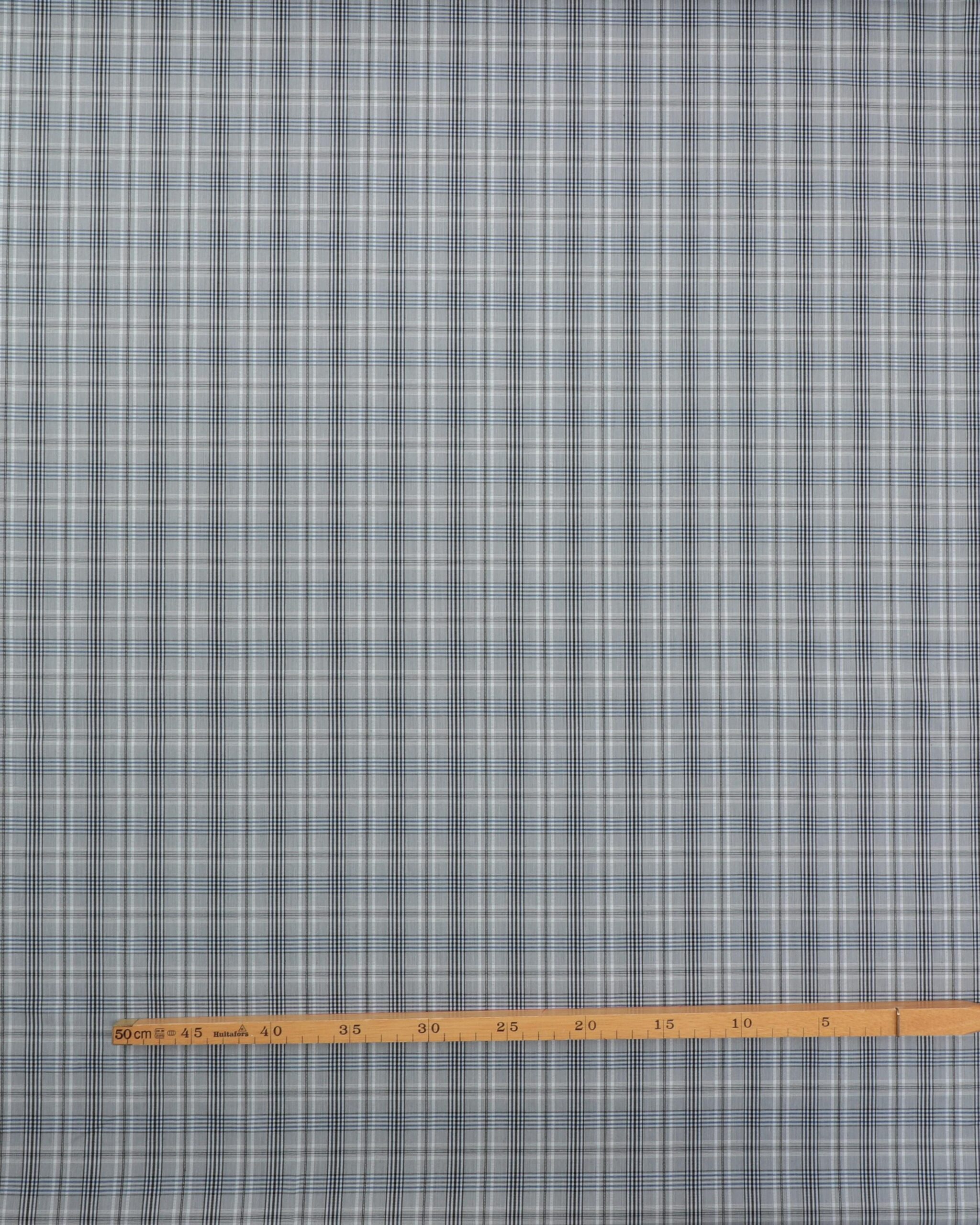Tern grå/blå/hvid - Polyester/viskose m. stræk 4 Tern grå/blå/hvid - Polyester/viskose m. stræk - Billede 2