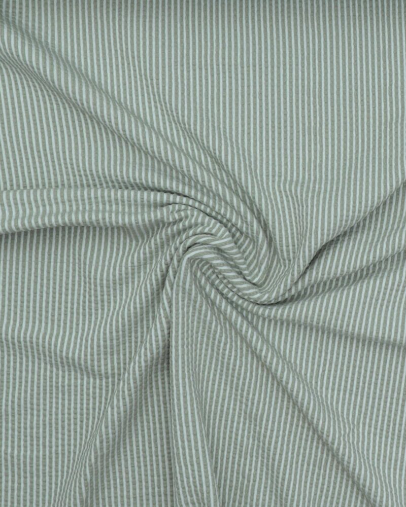 Støvet grøn/hvid - Seersucker jersey - Image 2