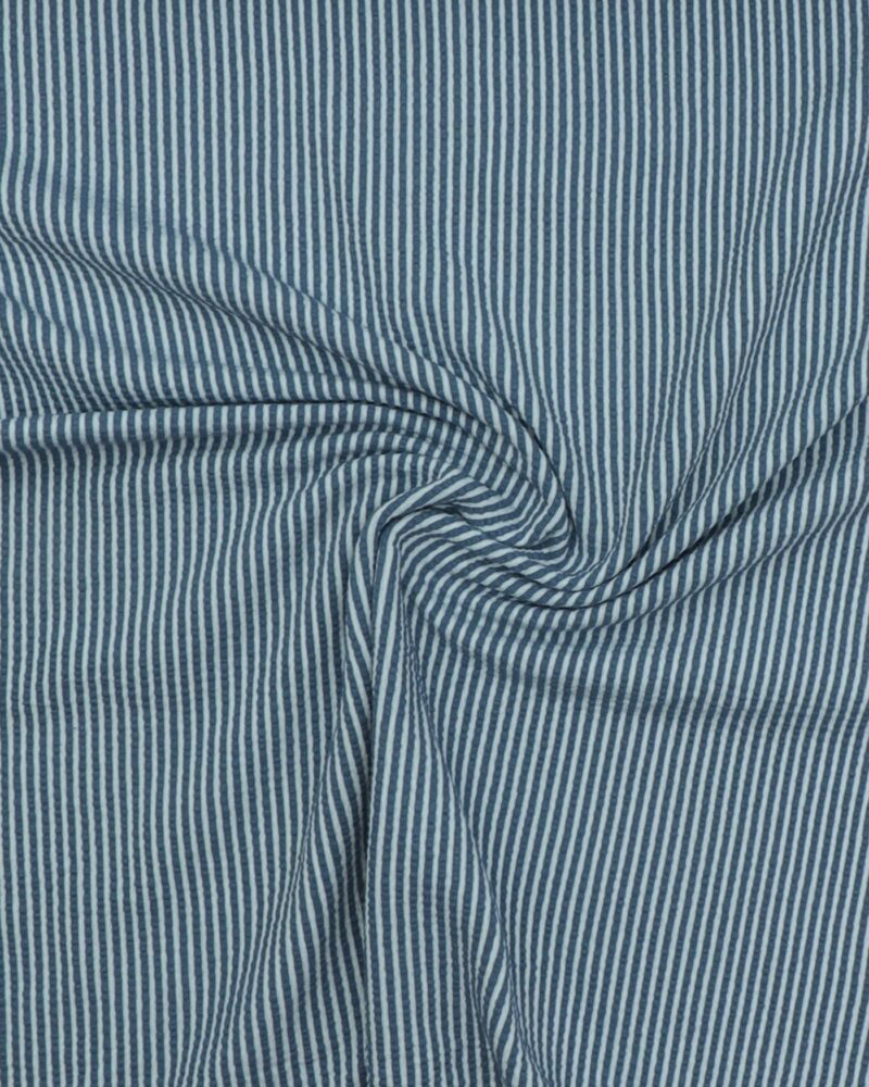 Blå/hvid - Seersucker jersey - Image 2