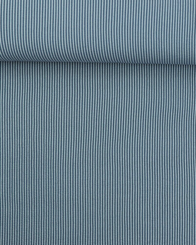 Blå/hvid - Seersucker jersey