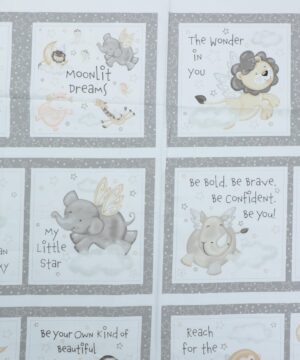 Moonlit dreams, Sy en bog med søde dyr - Patchwork panel