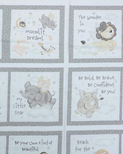 Moonlit dreams, Sy en bog med søde dyr - Patchwork panel 9 Moonlit dreams, Sy en bog med søde dyr - Patchwork panel