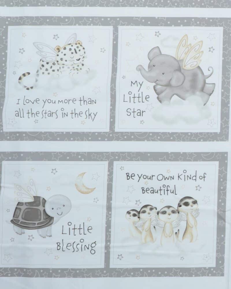 Moonlit dreams, Sy en bog med søde dyr - Patchwork panel
