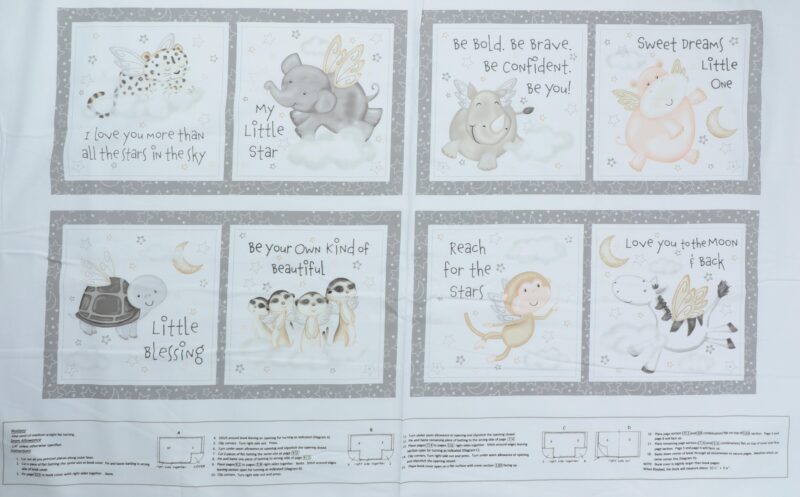 Moonlit dreams, Sy en bog med søde dyr - Patchwork panel - Image 3