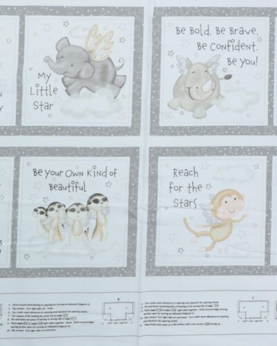 Moonlit dreams, Sy en bog med søde dyr - Patchwork panel 8 Moonlit dreams, Sy en bog med søde dyr - Patchwork panel