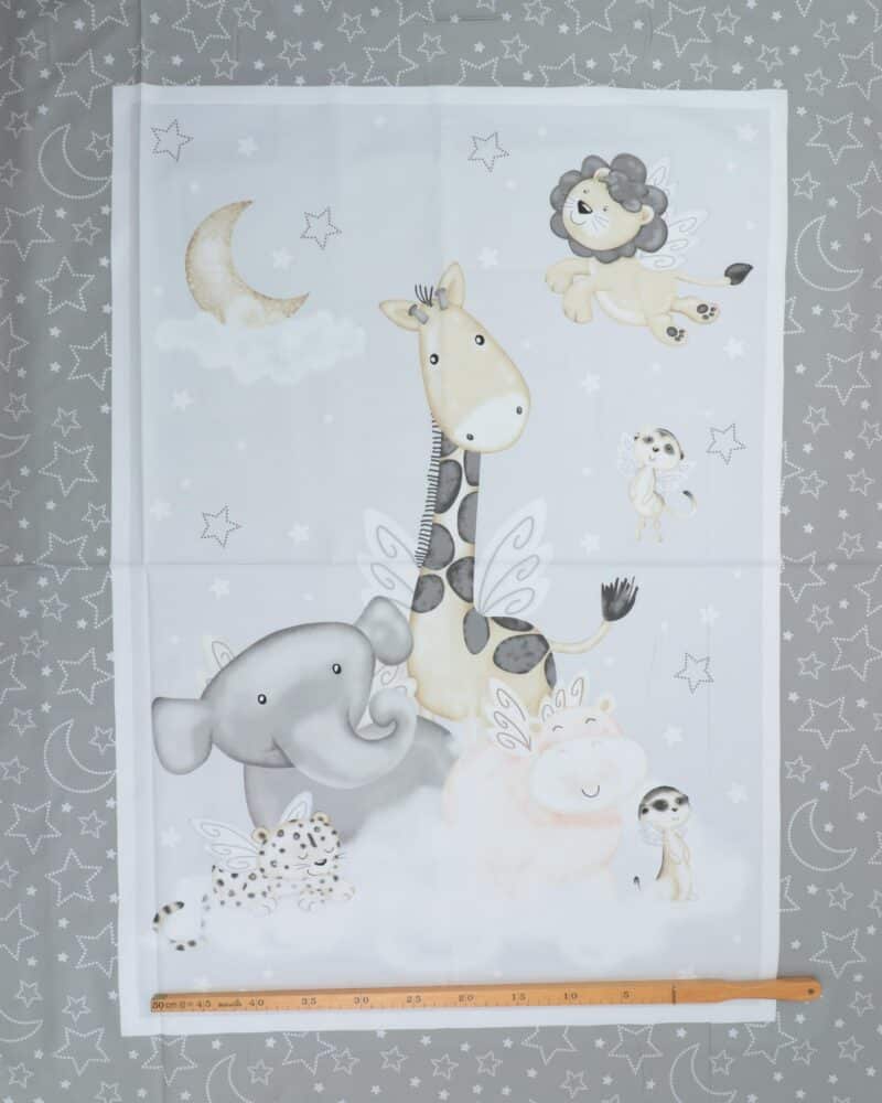 Moonlit dreams, Vilde dyr på en sky - Patchwork panel - Image 3