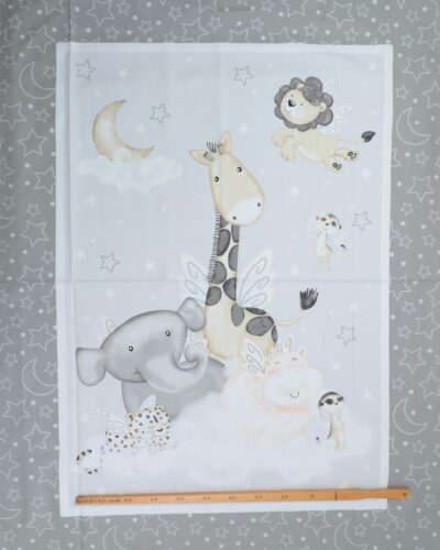 Moonlit dreams, Vilde dyr på en sky - Patchwork panel