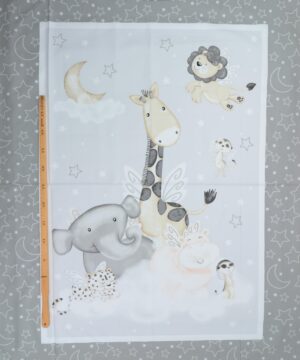 Moonlit dreams, Vilde dyr på en sky - Patchwork panel