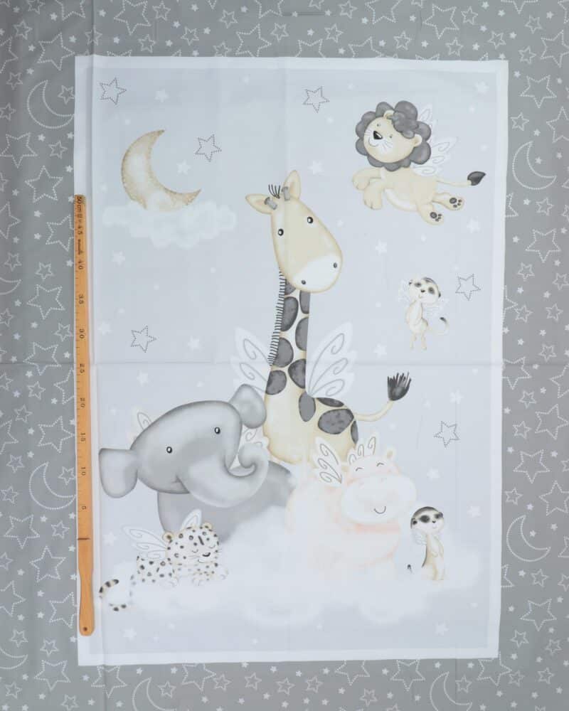 Moonlit dreams, Vilde dyr på en sky - Patchwork panel - Image 2