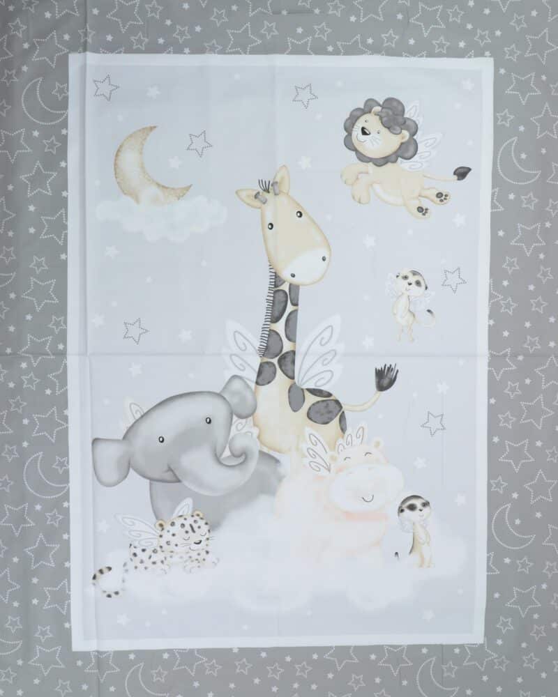 Moonlit dreams, Vilde dyr på en sky - Patchwork panel