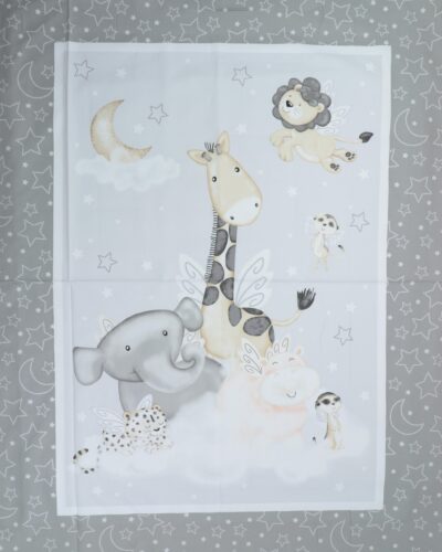 Moonlit dreams, Vilde dyr på en sky - Patchwork panel