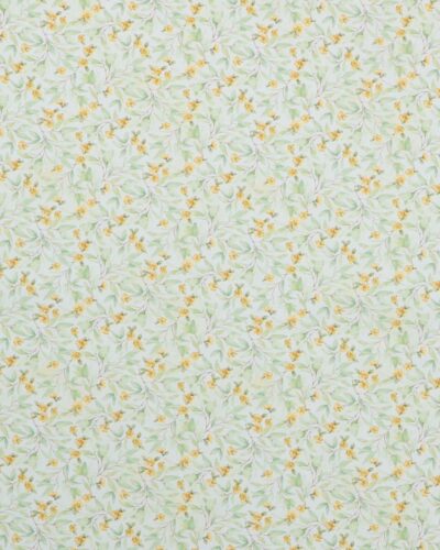 Gule blomster, grønne blade på offwhite - Patchwork