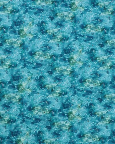 Koi pond, turkis/blå med vanddråber – Patchwork