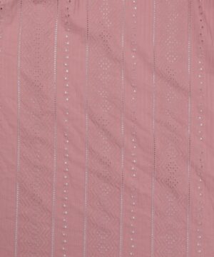 Gammelrosa m. hulmønster i striber - Broderie Anglaise